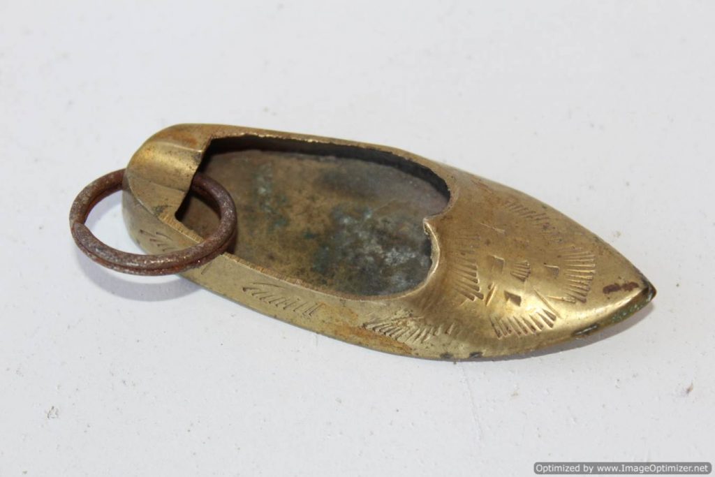 Vintage brass shoe ashtray
