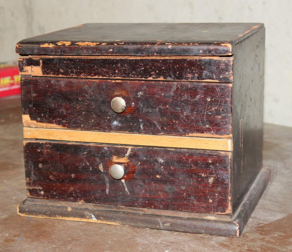 homemade tool chest in original state
