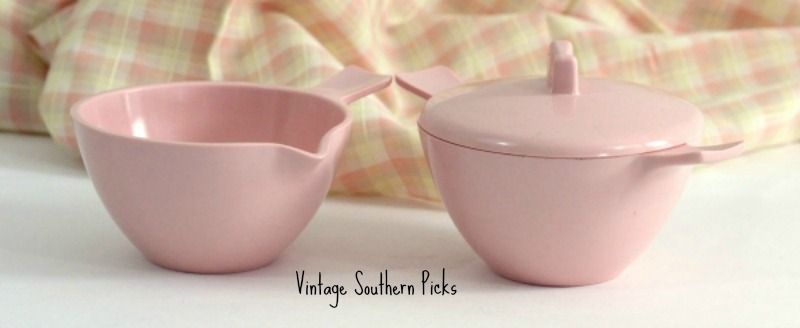 pink-melamine-sugar-creamer-vintage