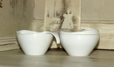 vintage melmac sugar creamer set
