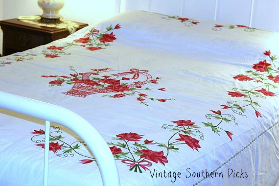 gorgeous machine embroidered bedspread coverlet