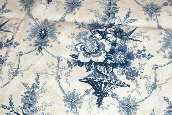 blue toile fabric
