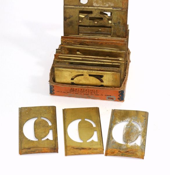 box brass letter stencils
